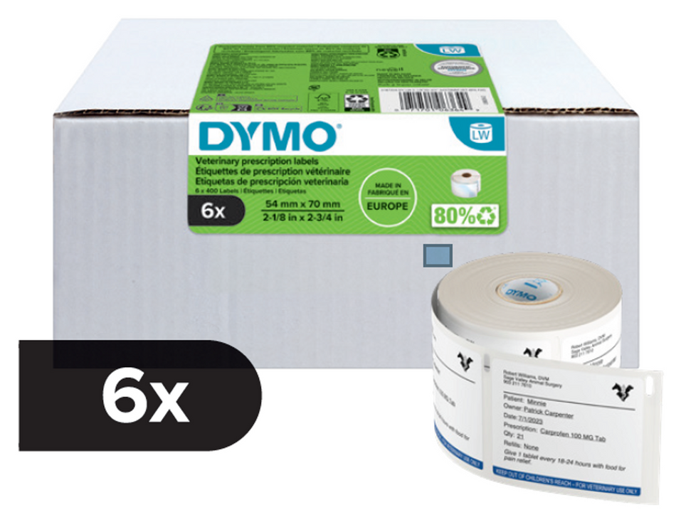 Dymo LW Veterinary Labels Pk6