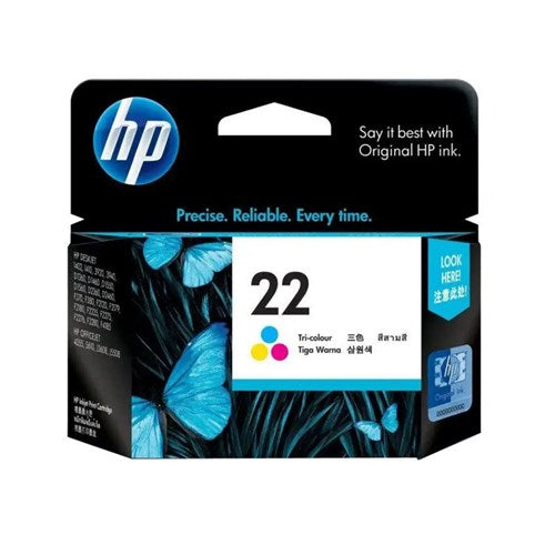 HP 22 TRI-COLOUR INK 165 PAGE YIELD FOR D23XX D24XX 3930 & 3940 - C9352AA