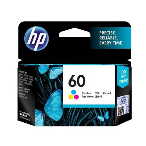 HP 60 TRI-COLOUR INK 165 PAGE YIELD FOR DJ D2500 D2530 & F4200 - CC643WA
