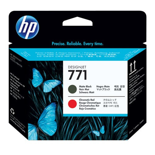HP 771 MATTE BLACK & CHROMATIC RED DESIGNJET PRINTHEAD - CE017A
