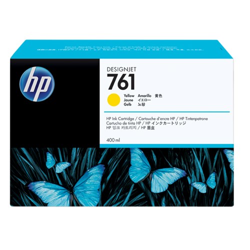 HP 761 YELLOW 400ML INK CART FOR DESIGNJET T7100 - CM992A
