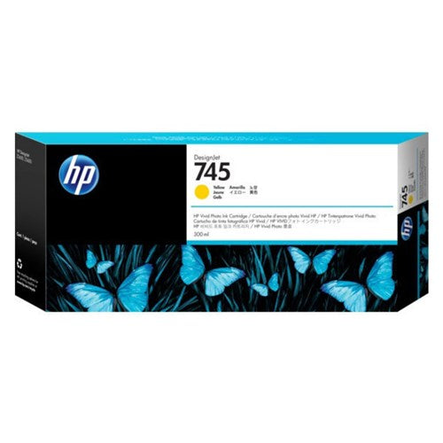 HP 745 300-ML YELLOW DESIGNJET INK CARTRIDGE - F9K02A