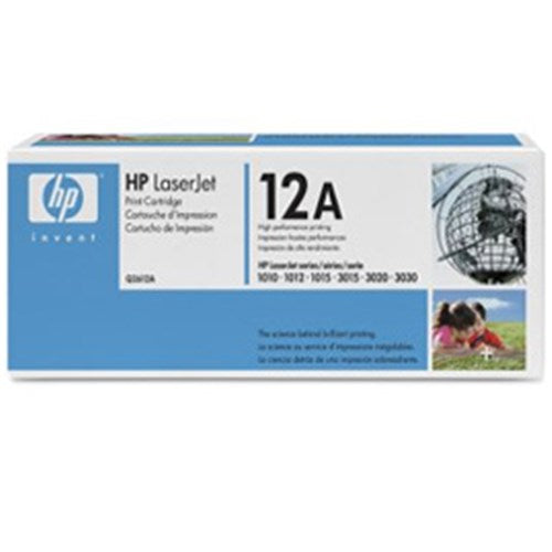 HP 12A BLACK TONER 2000 PAGE YIELD FOR LJ 10XX 30XX M1319F - Q2612A