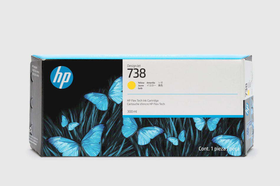 HP 738 300-ml Yellow DesignJet Ink Cartridge - 676M8A