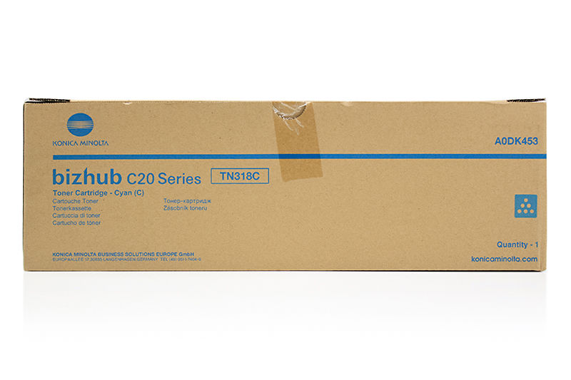 KONICA MINOLTA BIZHUB C20/C20P TN318 CYAN TONER - 8K - A0DK-453