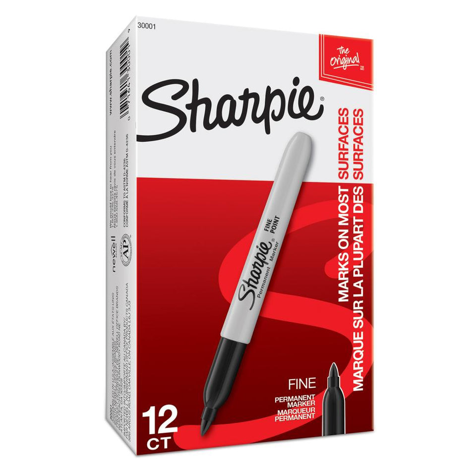 Sharpie Fine Retr UPC Blk Bx12