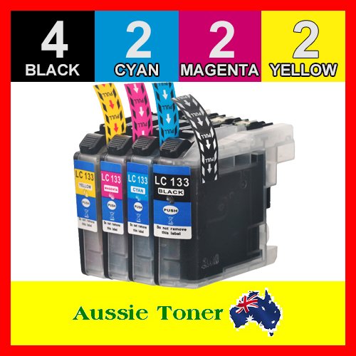 10 Pack LC-133 LC133 Compatible Ink (4BK,2C,2M,2Y) for Brother DCP J152W J172W J4110DW J552DW J752DW MFC J245 J4410DW J4510DW J470DW J4710DW J475DW J650DW J6520DW J6720DW J6920DW J870DW