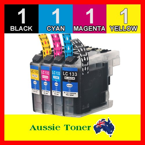 4 Pack LC-133 LC133 Compatible Ink (1BK,1C,1M.1Y) for Brother DCP J152W J172W J4110DW J552DW J752DW MFC J245 J4410DW J4510DW J470DW J4710DW J475DW J650DW J6520DW J6720DW J6920DW J870DW
