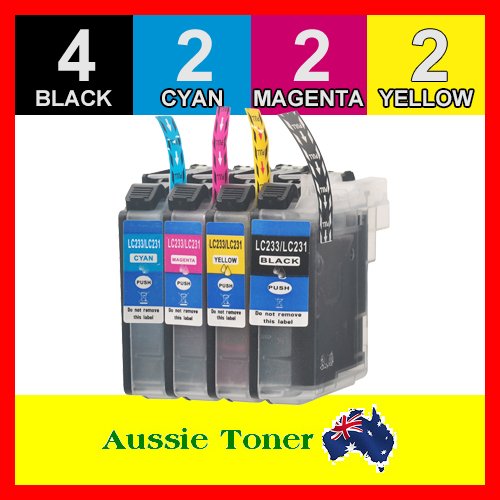 10 Pack LC-233 LC233 Compatible Ink (4BK,2C,2M,2Y) for Brother DCP J4120DW J562DW MFC J4620DW J480DW J5320DW J5720DW J680DW J880DW