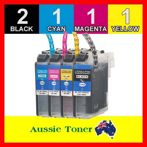 5 Pack LC-233 LC233 Compatible Ink (2BK,1C,1M,1Y) for Brother DCP J4120DW J562DW MFC J4620DW J480DW J5320DW J5720DW J680DW J880DW