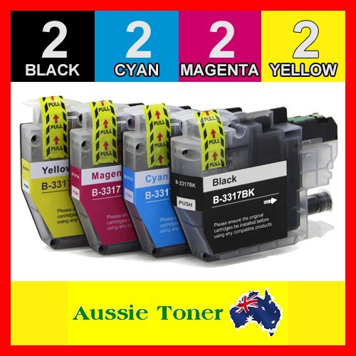 8 Pack LC-3317 LC3317 Compatible Ink (2BK,2C,2M,2Y) for Brother MFCJ5330DW MFCJ5730DW MFCJ6530DW MFCJ6730DW MFCJ6930DW