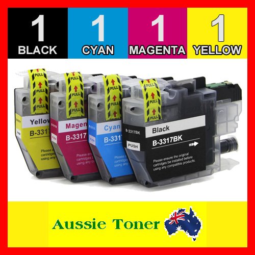 4 Pack LC-3317 LC3317 Compatible Ink (1BK,1C,1M,1Y) for Brother MFCJ5330DW MFCJ5730DW MFCJ6530DW MFCJ6730DW MFCJ6930DW