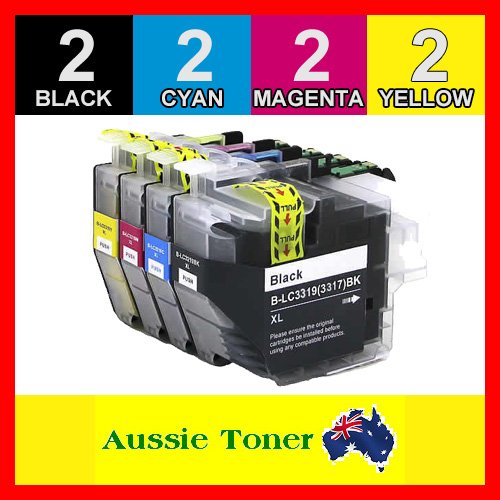 Aussie Ink 8 Pack LC-3319XL LC3319XL Compatible Ink (2BK,2C,2M,2Y) for Brother MF ...