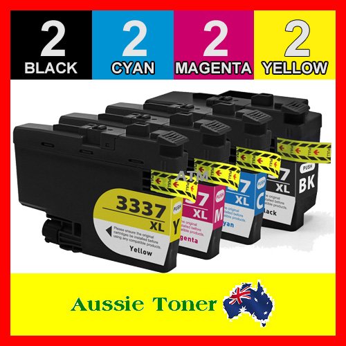8 Pack LC-3337 LC3337 Compatible Ink (2BK,2C,2M,2Y) for Brother MFCJ5845DW MFCJ5945DW MFCJ6545DW MFCJ6945DW