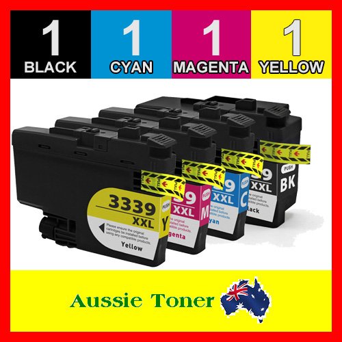 4 Pack LC-3339XL LC3339XL Compatible Ink (1BK,1C,1M,1Y) for Brother MFCJ5845DW MFCJ5945DW MFCJ6545DW MFCJ6945DW