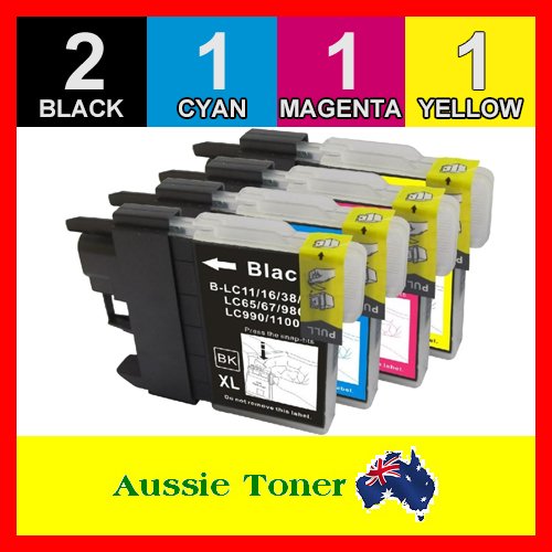 5 Pack LC-67 LC67 Compatible Ink (2BK,1C,1M,1Y) for Brother DCP 185C 385C 395CN 585CW 6690CW J615W J715W MFC 490CW 5490CN 5890CN 6490CW 6690CW 6890CDW 790CW 795CW 990CW
