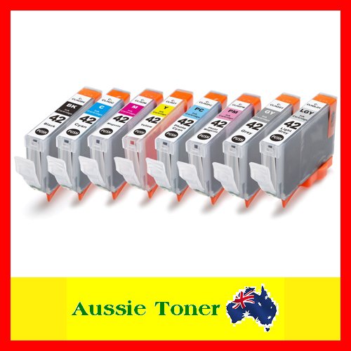8 Pack CLI-42 CLI42 Compatible Ink (1BK,1C,1M,1Y,1GY,1LGY,1PC,1PM) for Canon PRO100 PRO100S