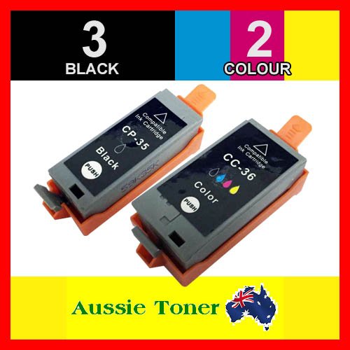 5 Pack PGI-35BK CLI-36C PGI35BK CLI36C Compatible Ink (3BK,2C) for Canon IP100 IP110 TR150