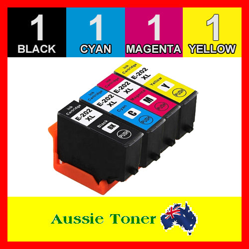 4 Pack 202XL Compatible Ink (1BK,1C,1M,1Y) for Epson Expression Home XP-5100 Workforce WF-2860