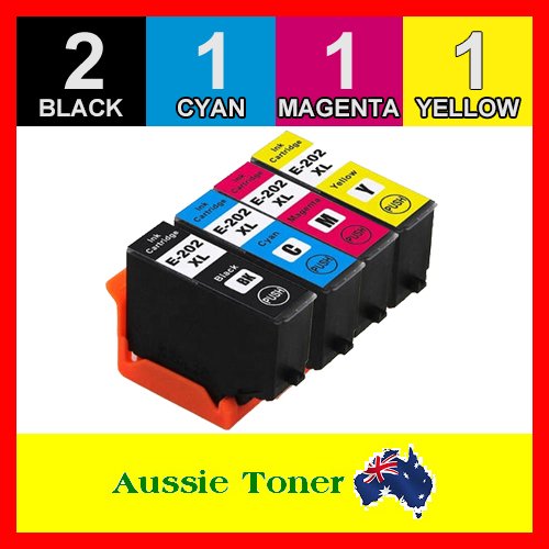 5 Pack 202XL Compatible Ink (2BK,1C,1M,1Y) for Epson Expression Home XP-5100 Workforce WF-2860