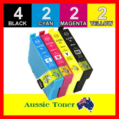 10 Pack 212XL Compatible Ink (4BK,2C,2M,2Y) for Epson Expression Home XP-2100 XP-3100 XP-3105 XP-4100 Workforce WF-2810 WF-2830 WF-2850