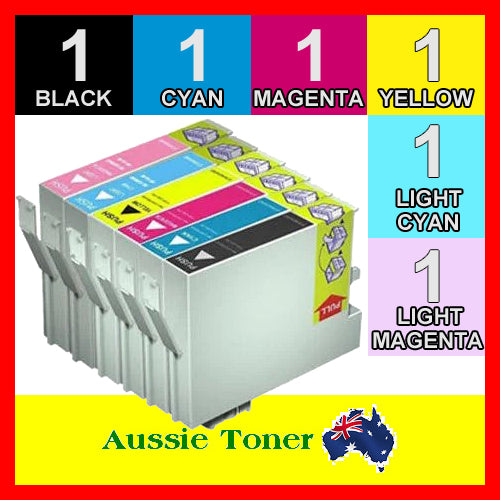 6 Pack T0491 T0492 T0493 T0494 T0495 T0496 Compatible Ink (1BK,1C,1M,1Y,1LC,1LM) for Epson Stylus Photo R210 R230 R310 R350 RX510 RX630 RX650