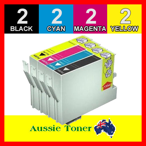 8 Pack T0621 T0632 T0633 T0634 Compatible Ink (2BK,2C,2M,2Y) for Epson Stylus C67 C87 C87+ CX3700 CX4100 CX4700 CX5700F