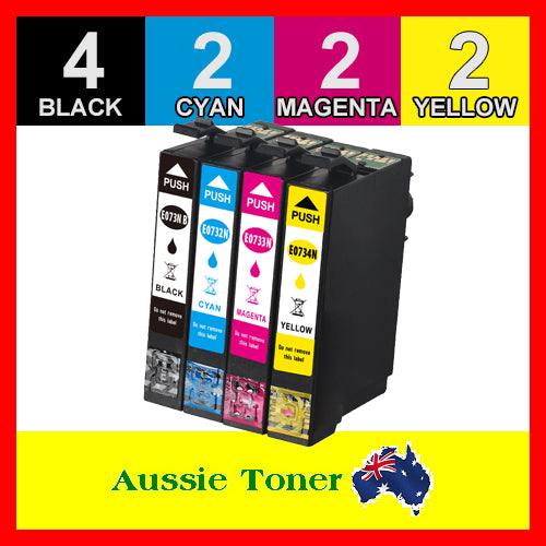 10 Pack 73N T1051 T1052 T1053 T1054 Compatible Ink (4BK,2C,2M,2Y) for Epson Stylus C110 C79 C90 CX3900 CX4900 CX5500 CX5900 CX6900F CX7300 CX8300 CX9300F NX220 T20 T21 TX100 TX110 TX200 TX210 TX400 TX410 TX550W Stylus Office T3