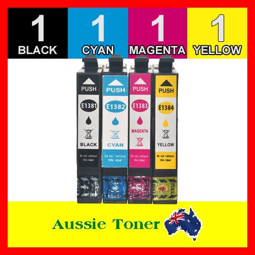 4 Pack 138 T1381 T1382 T1383 T1384 Compatible Ink (1BK,1C,1M,1Y) for Epson NX230 NX420 NX430 NX635 WorkForce 320 325 435 525 545 60 625 630 633 645 7010 7510 7520 840 845 WF-3520 WF-3530 WF-3540