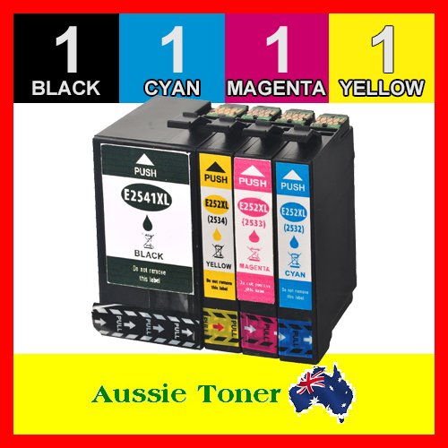 4 Pack 254XL & 252XL Compatible Ink (1BK,1C,1M,1Y) for Epson Workforce WF-3620 WF-3640 WF-7610 WF-7620 WF-7710 WF-7720 WF-7725