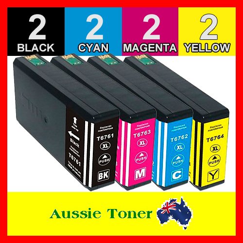 8 Pack 676XL Compatible Ink (2BK,2C,2M,2Y) for Epson Workforce Pro WP-4530 Workforce Pro WP-4540