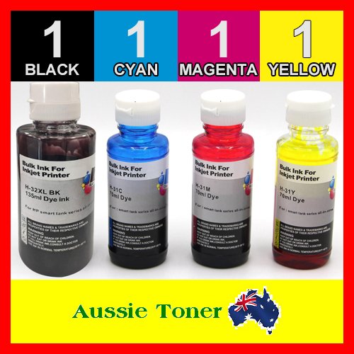 Aussie Ink 4 Pack 32XL 31 Compatible Ink (1BK,1C,1M,1Y) for HP Smart Tank 450 455 ...