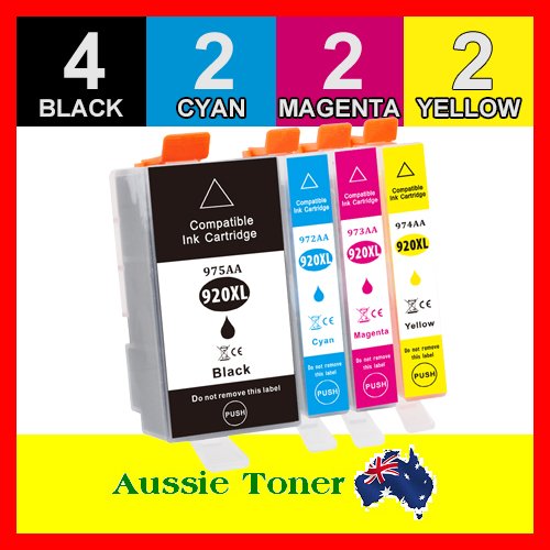 Aussie Ink 10 Pack 920XL Compatible Ink (4BK,2C,2M,2Y) for HP Officejet 6000 6000 ...