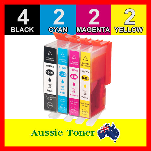 10 Pack 564XL Compatible Ink (4BK,2C,2M,2Y) for HP Deskjet 3070A-B611a 3520 e-All-in-One Officejet 4610 4620 Photosmart 5510-B111a 5520 6510-B211a 6520 B010a B010b B109a B109n B110 B209a B210a B210b B210c B210d B210e