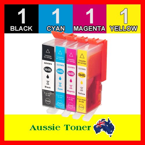 4 Pack 564XL Compatible Ink (1BK,1C,1M,1Y) for HP Deskjet 3070A-B611a 3520 e-All-in-One Officejet 4610 4620 Photosmart 5510-B111a 5520 6510-B211a 6520 B010a B010b B109a B109n B110 B209a B210a B210b B210c B210d B210e