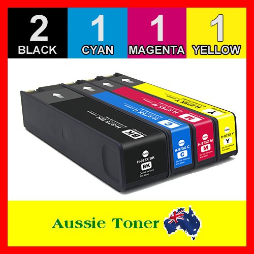 5 Pack 975X Compatible Ink (2BK,1C,1M,1Y) for HP PageWide Managed P55250 P55250dw P57750 P57750dw PageWide Pro 452 452dw 477 477dw 552 552dw 577 577dw 577z