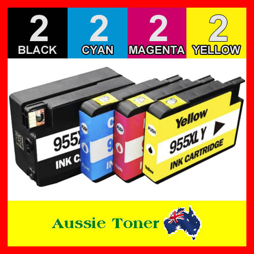 8 Pack 955XL Compatible Ink (2BK,2C,2M,2Y) for HP Officejet Pro 7720 7730 7740 8210 8216 8710 8720 8730 8740 8745