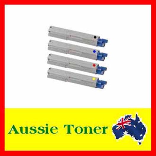 a Set BCMY 43459412 43459411 43459410 43459409 Compatible Toner Cartridge (2500/2000(BK/CMY) Pages) for OKI C3300 C3400